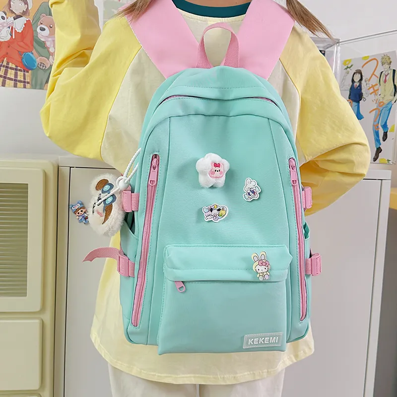 Wolfhorse Nylon Backpack Unisex Yellow/Blue/Green/White/Black-24