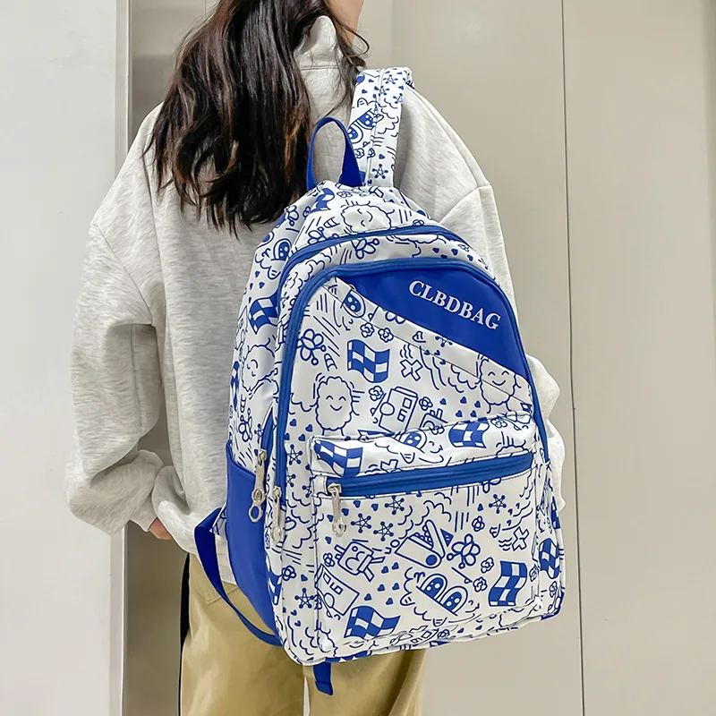 Wolfhorse Nylon Backpack Regular Unisex Blue/Red/Black/Purple/Green-6