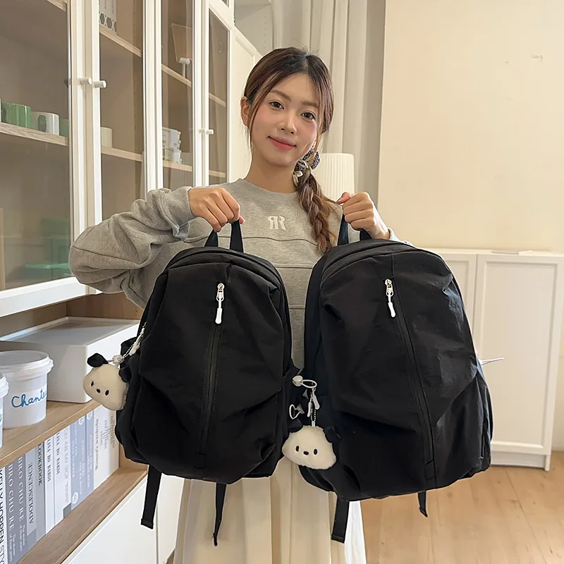 Wolfhorse Nylon Backpack Unisex Black/White/Pink/Yellow/Blue/Purple-1