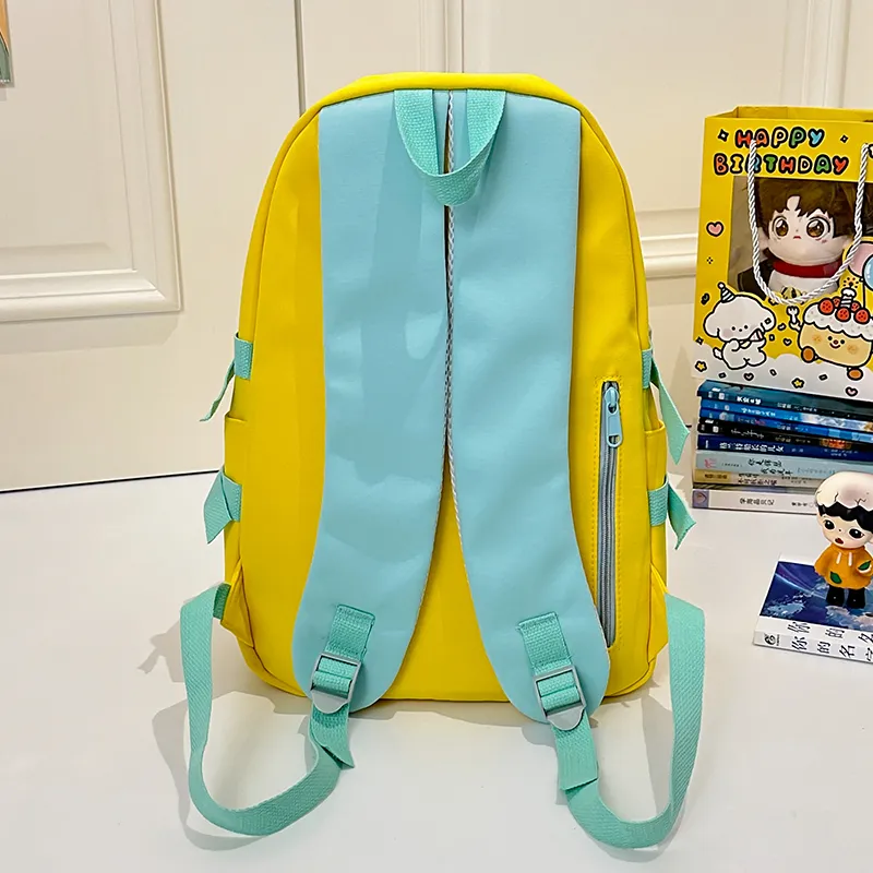 Wolfhorse Nylon Backpack Unisex Yellow/Blue/Green/White/Black-3