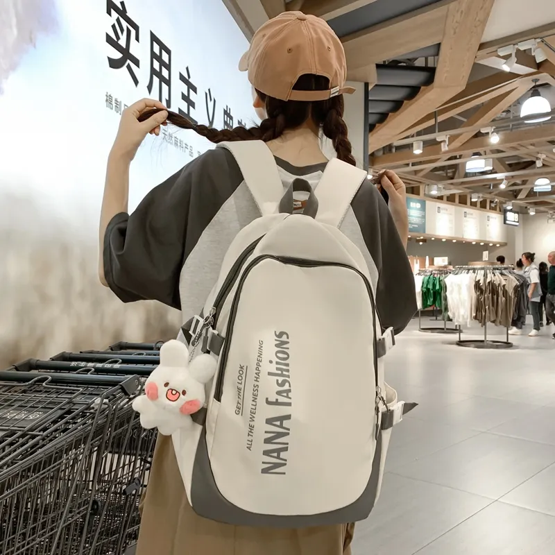 Wolfhorse Nylon Backpack Regular Unisex Black/white Gray/white Red/pink-9