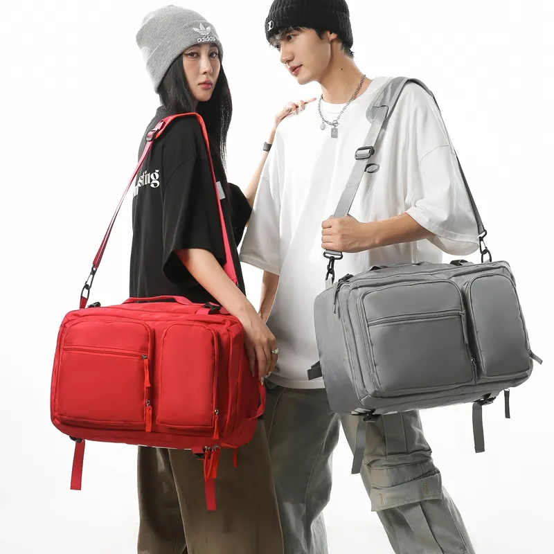 Wolfhorse Oxford Backpack Regular Unisex Black/Dark Gray/Light Gray/Red-26