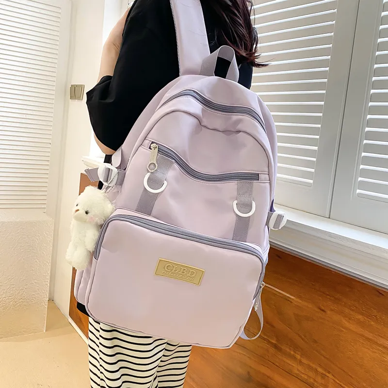Wolfhorse Nylon Backpack Unisex Pink/Black/Purple/Blue-17