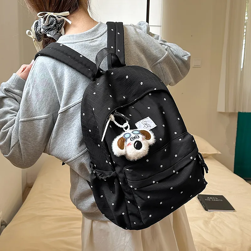 Wolfhorse Nylon Backpack Women's Black/White-4