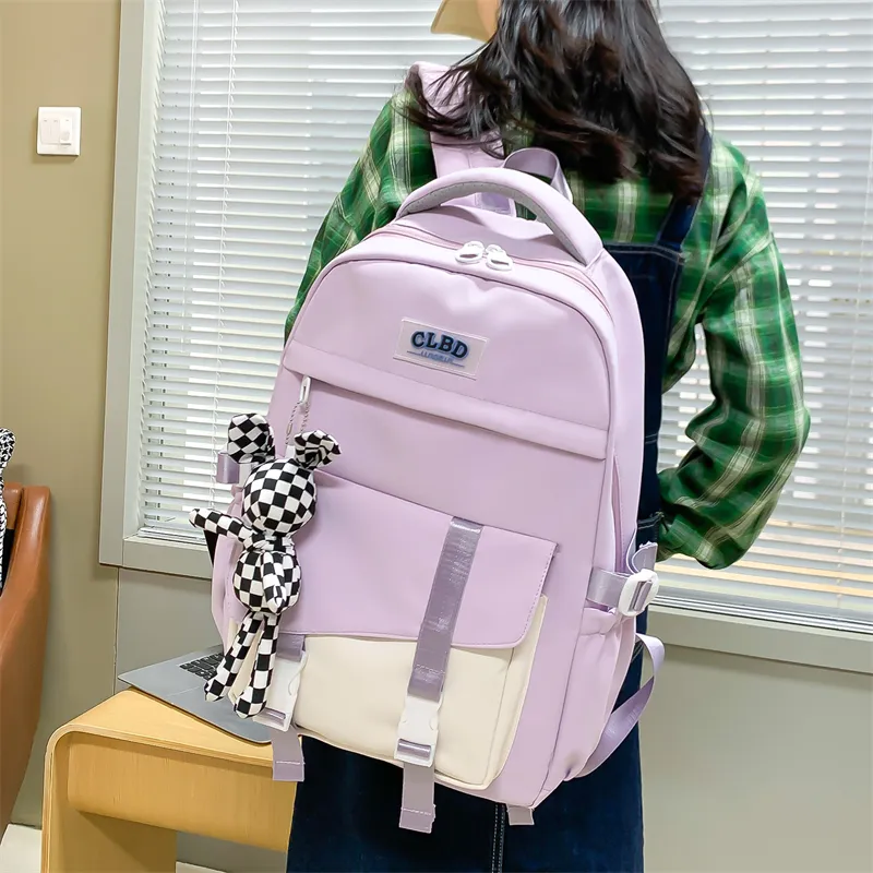 Wolfhorse Nylon Backpack Regular Unisex Pink/Black/Purple/Blue-16
