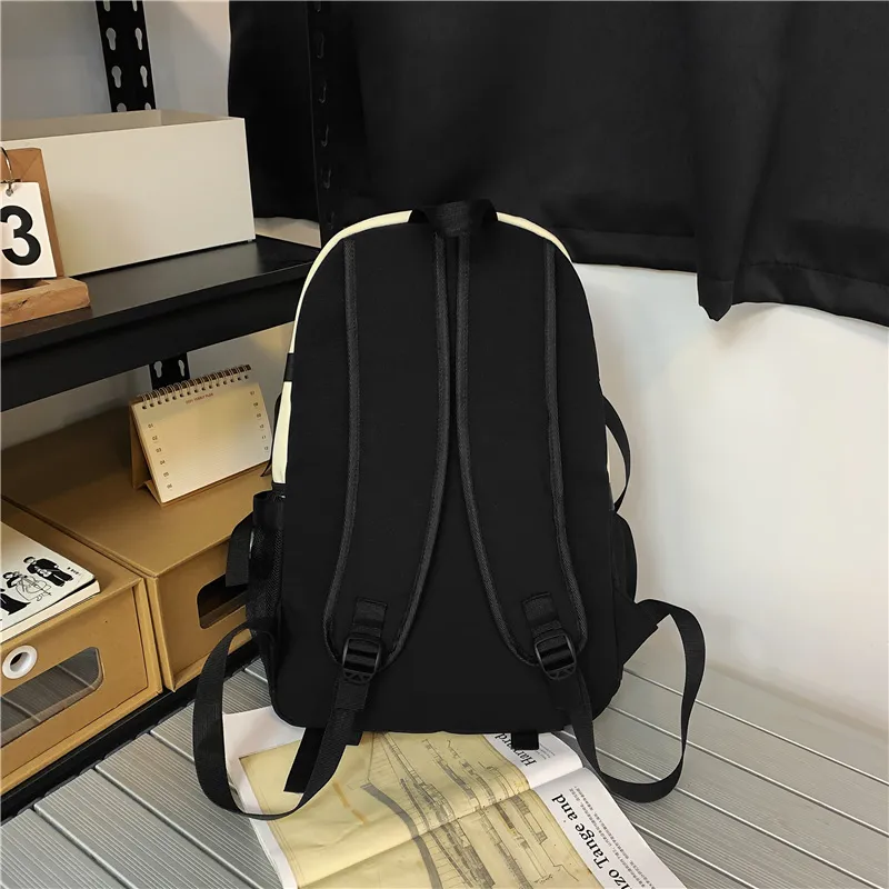 Wolfhorse Nylon Backpack Unisex Black/Black With White/Black With Blue/Black With Green-4