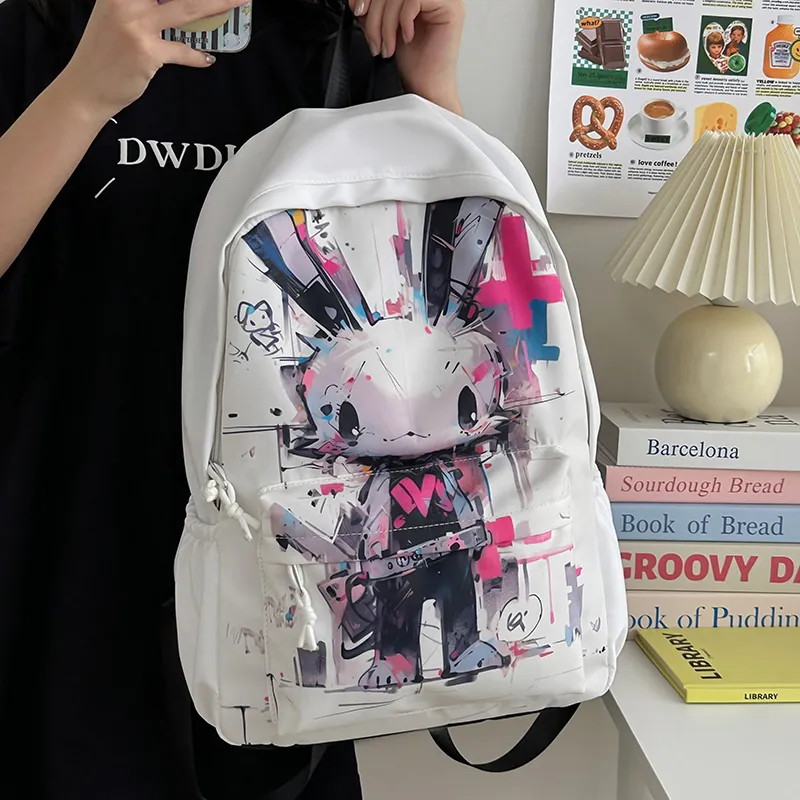 Wolfhorse Nylon Backpack Regular Unisex White Rabbit/Black Rabbit-6