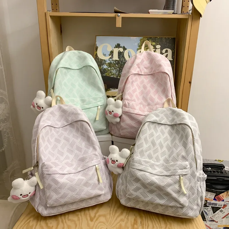 Wolfhorse Nylon Backpack Regular Unisex Grey/purple/pink/green-20
