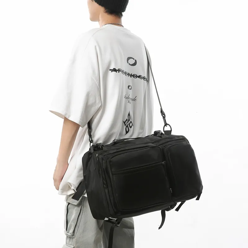 Wolfhorse Oxford Backpack Regular Unisex Black/Dark Gray/Light Gray/Red-5