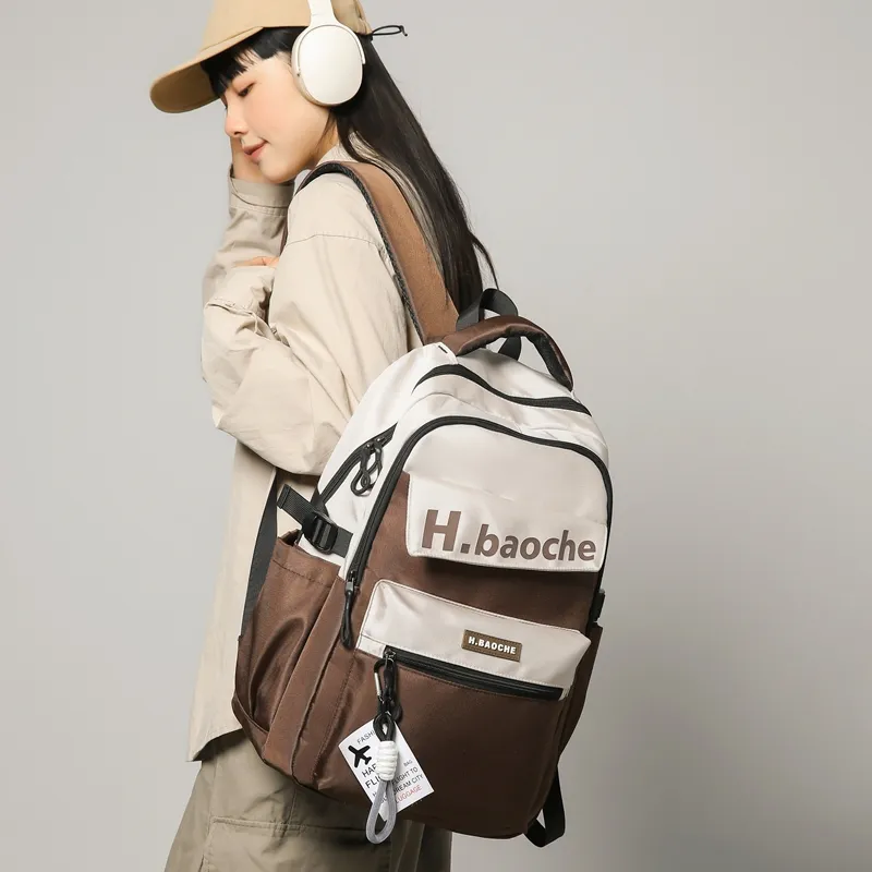 Wolfhorse Nylon Backpack Unisex Black/Green/Blue/Gray/Brown/Khaki-21