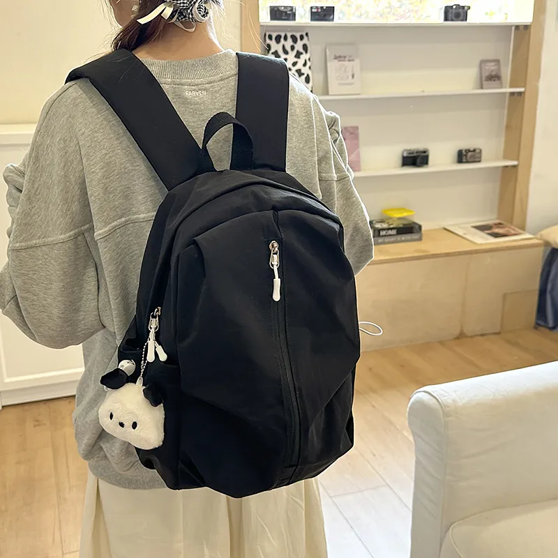 Wolfhorse Nylon Backpack Unisex Black/White/Pink/Yellow/Blue/Purple-4