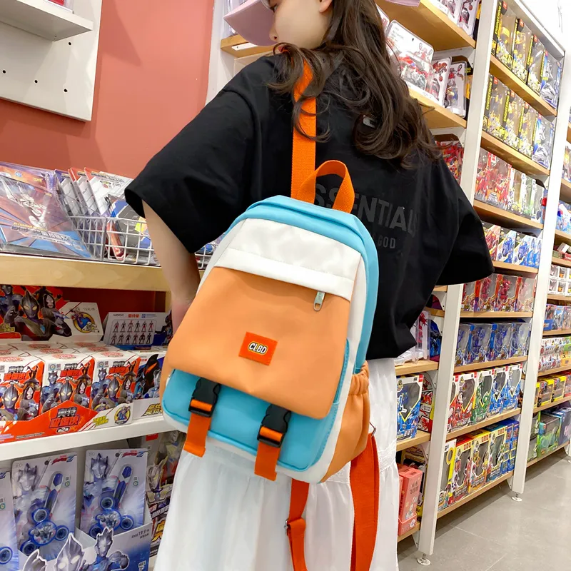 Wolfhorse Nylon Backpack Regular Unisex Pink With Blue/green With Orange/green With Black/black-11