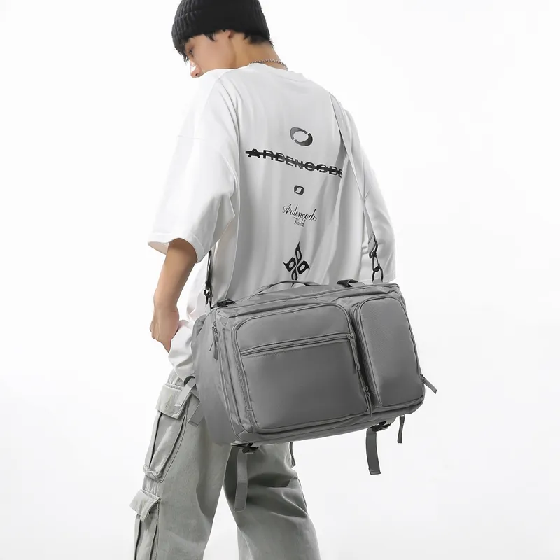 Wolfhorse Oxford Backpack Regular Unisex Black/Dark Gray/Light Gray/Red-13