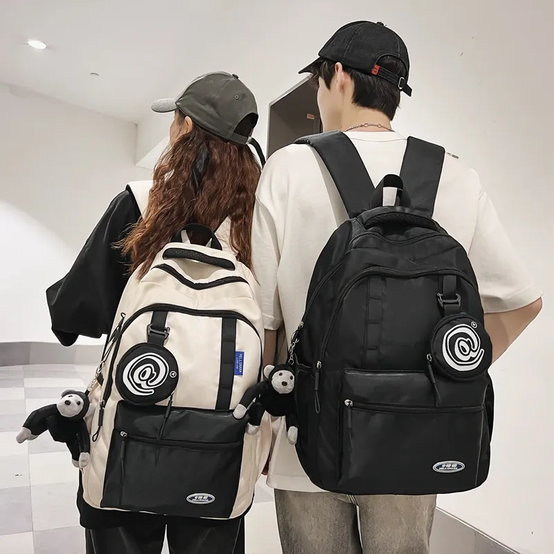 Wolfhorse Nylon Backpack Unisex Black/grey/white/deep Khaki/pink/blue-3