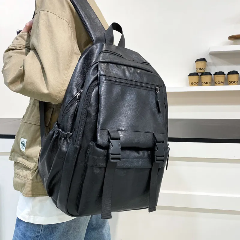 Wolfhorse PU Backpack Men's Brown/Black-6