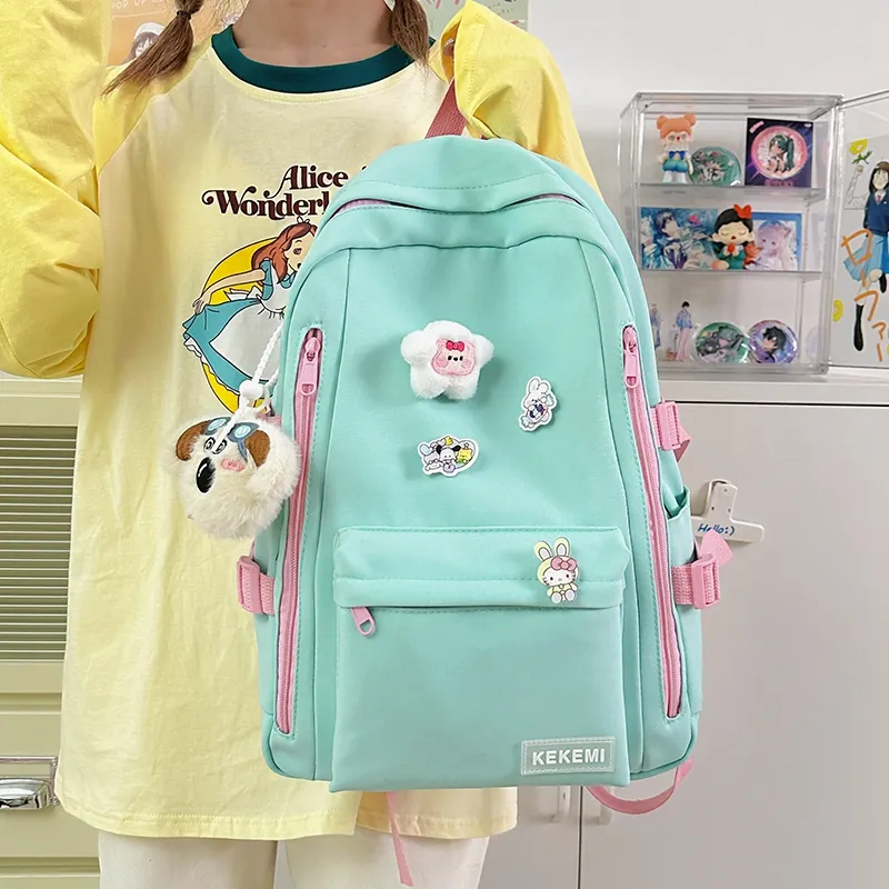 Wolfhorse Nylon Backpack Unisex Yellow/Blue/Green/White/Black-20