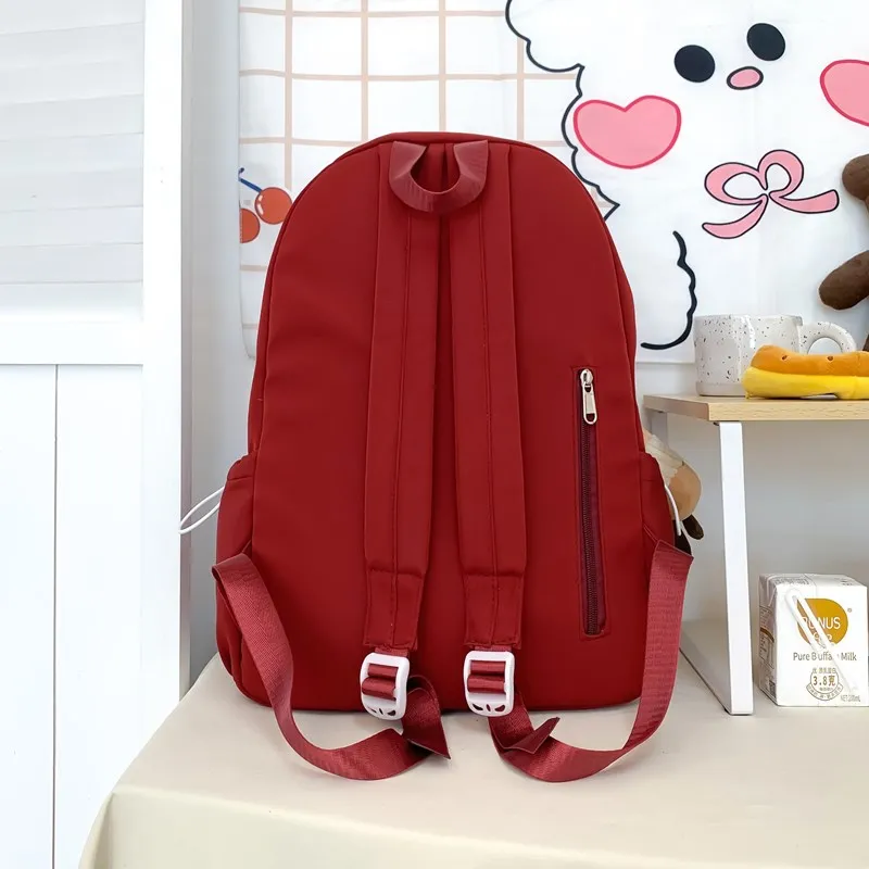 Tibai Composite Cloth Backpack Unisex Black/Red/Yellow/Blue-3