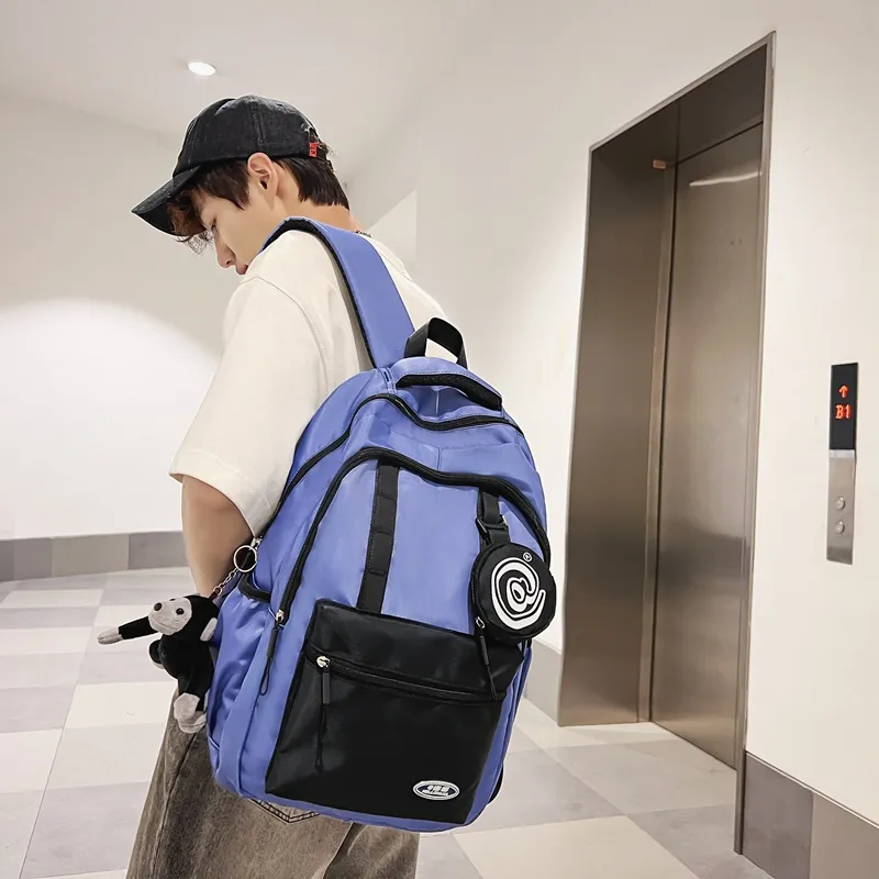 Wolfhorse Nylon Backpack Unisex Black/grey/white/deep Khaki/pink/blue-33