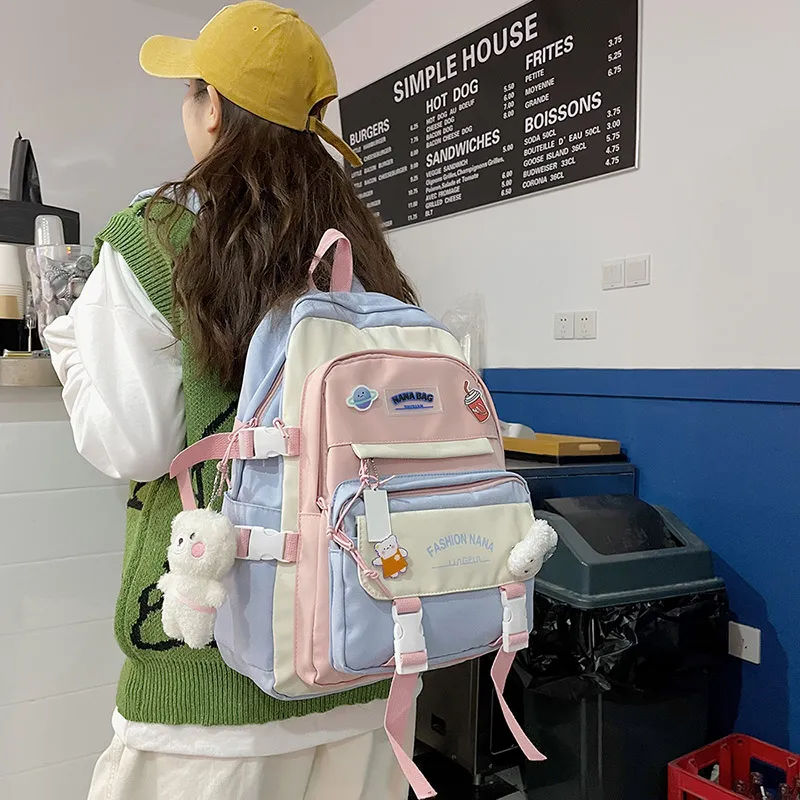 Wolfhorse Nylon Backpack Regular Unisex Black/Purple/Pink/Blue-9