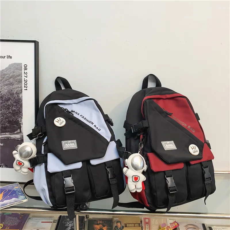 Wolfhorse Nylon Backpack Unisex White/Red/Blue/Green-12