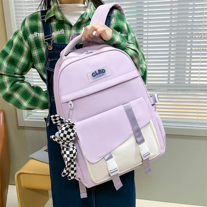 Wolfhorse Nylon Backpack Regular Unisex Pink/Black/Purple/Blue-18