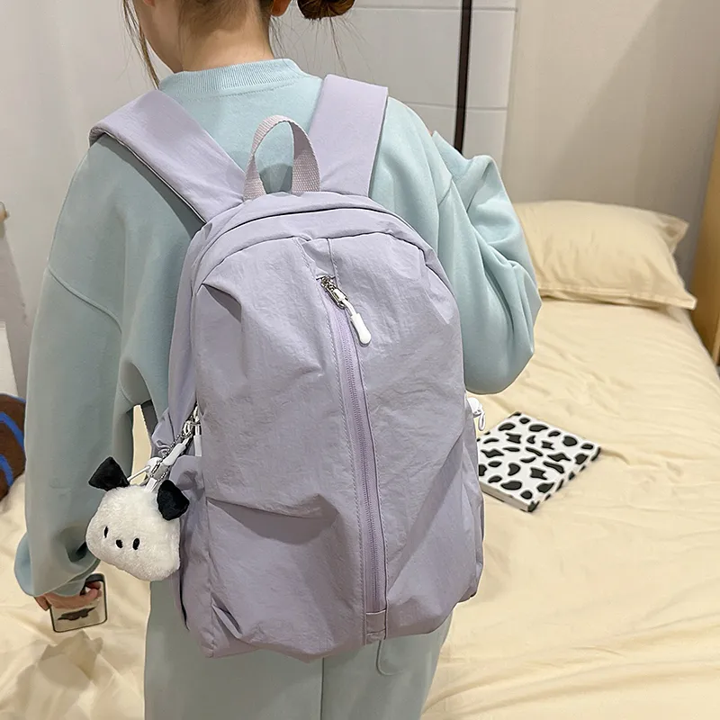 Wolfhorse Nylon Backpack Unisex Black/White/Pink/Yellow/Blue/Purple-39