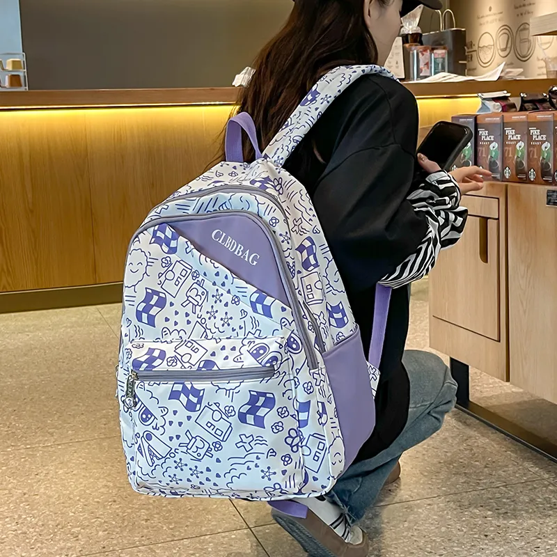 Wolfhorse Nylon Backpack Regular Unisex Blue/Red/Black/Purple/Green-23