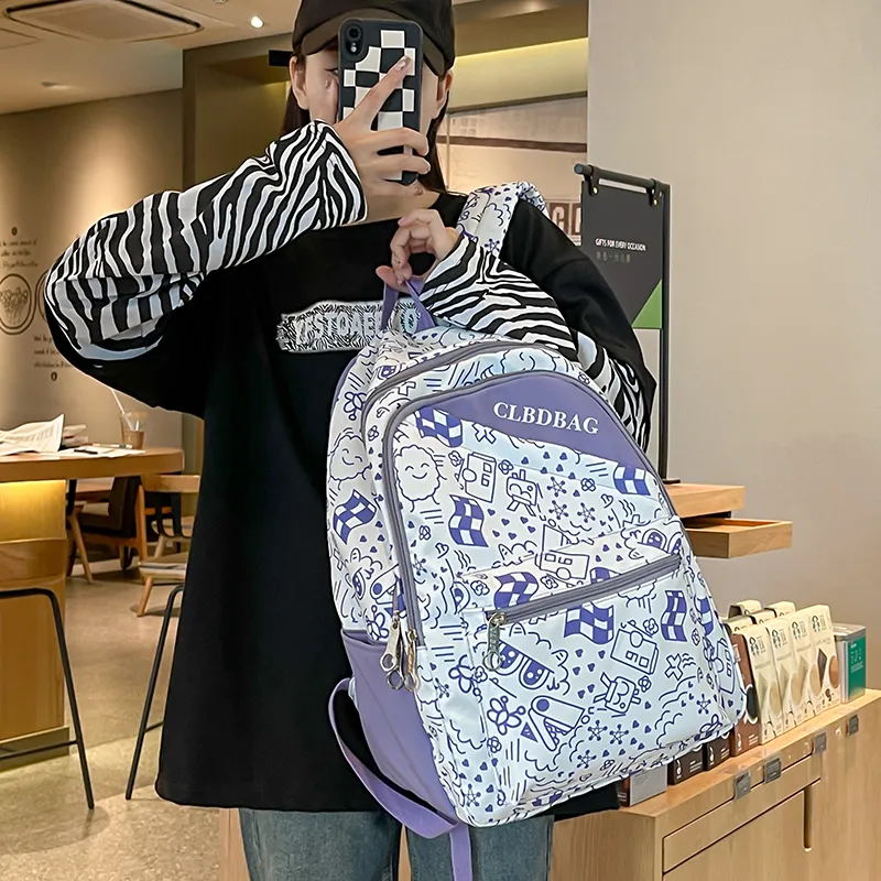 Wolfhorse Nylon Backpack Regular Unisex Blue/Red/Black/Purple/Green-22