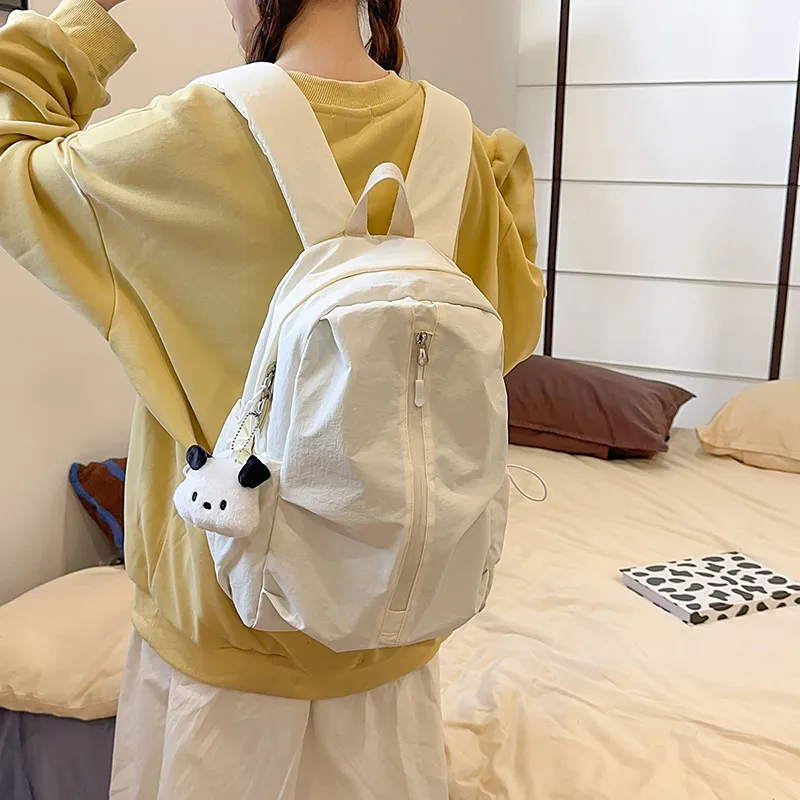 Wolfhorse Nylon Backpack Unisex Black/White/Pink/Yellow/Blue/Purple-11