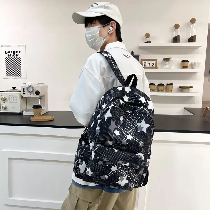 Wolfhorse Nylon Backpack Regular Unisex Black/Yellow/Blue/Green/Pink-8