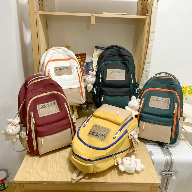 Wolfhorse Nylon Backpack Unisex Black/Red/Green/White/Yellow-4