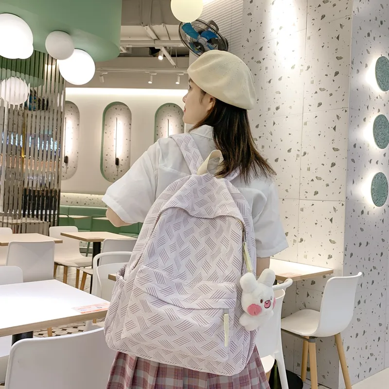 Wolfhorse Nylon Backpack Regular Unisex Grey/purple/pink/green-13