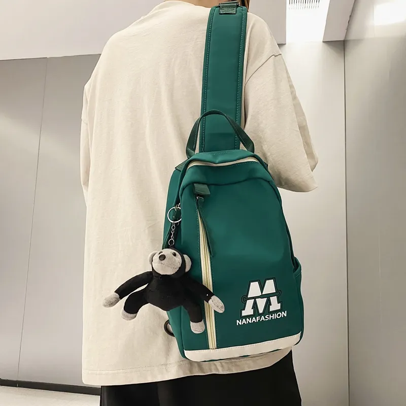 Paulinka Nylon Sling Bag Regular Unisex Black/Green/Blue/White Blue/White green-8