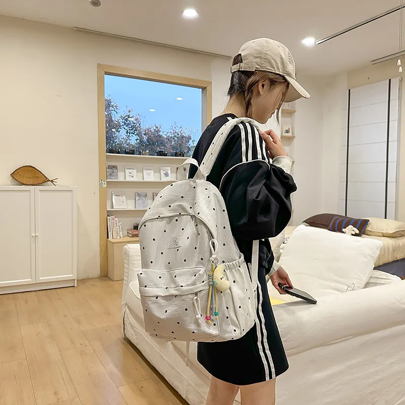 Wolfhorse Nylon Backpack Women's Black/White-11
