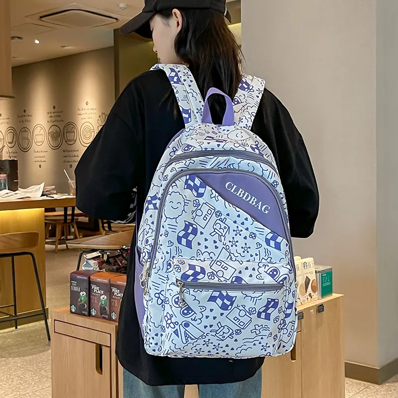Wolfhorse Nylon Backpack Regular Unisex Blue/Red/Black/Purple/Green-18