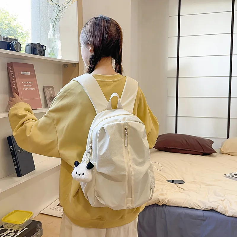 Wolfhorse Nylon Backpack Unisex Black/White/Pink/Yellow/Blue/Purple-10