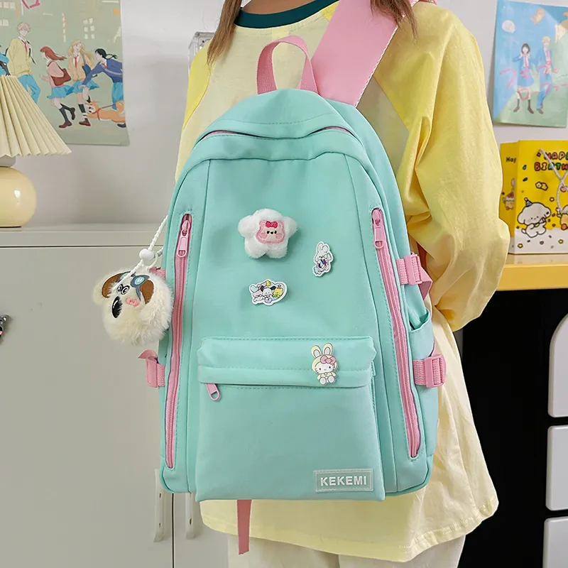 Wolfhorse Nylon Backpack Unisex Yellow/Blue/Green/White/Black-23