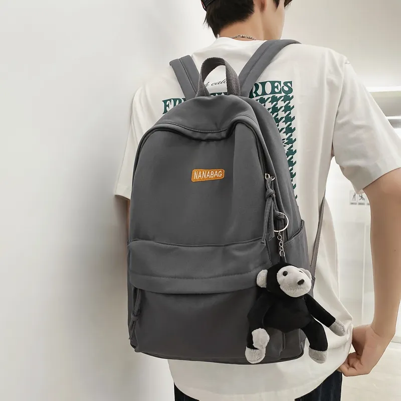 Wolfhorse Nylon Backpack Regular Unisex Black/Gray-11