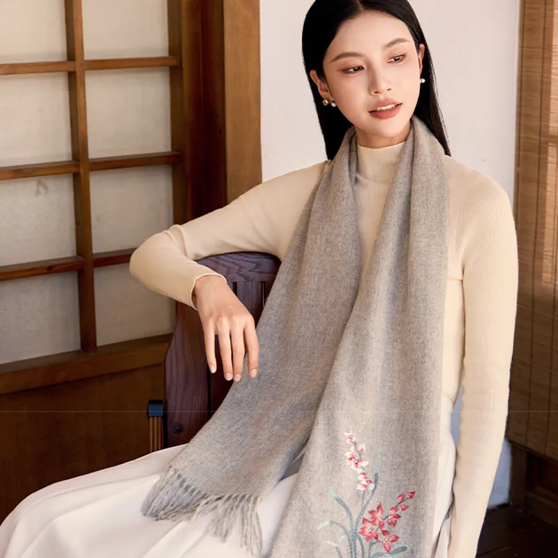 Shanghai Story Sheep Wool Knit Scarves Women's-2