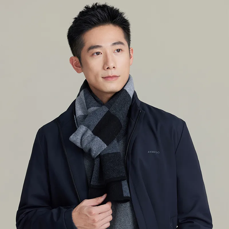 Shanghai Story Sheep Wool Knit Scarves Men's-4