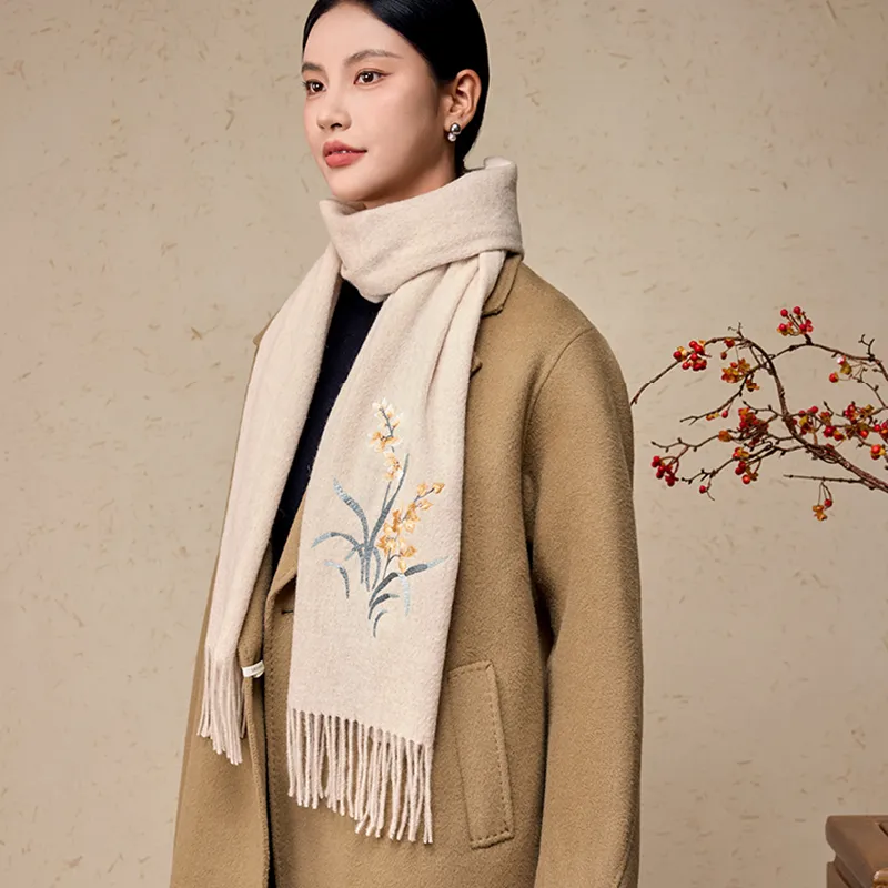 Shanghai Story Sheep Wool Knit Scarves Women's-10