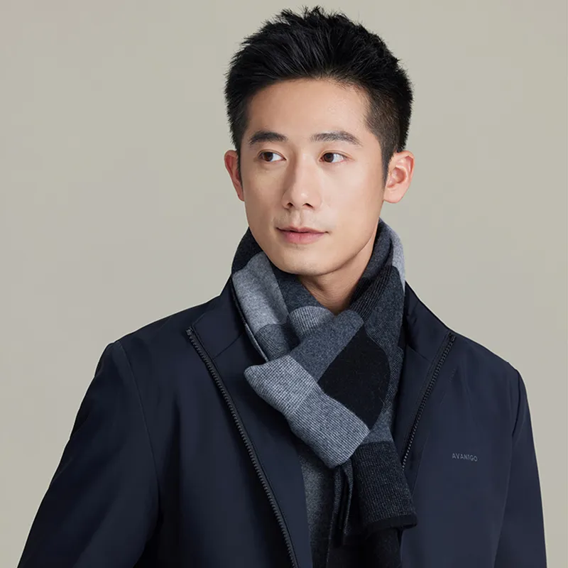 Shanghai Story Sheep Wool Knit Scarves Men's-3