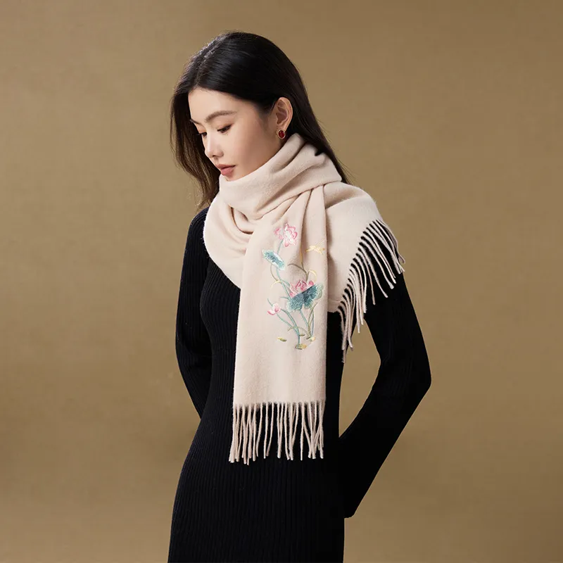 Shanghai Story Sheep Wool Knit Scarves Women's-2