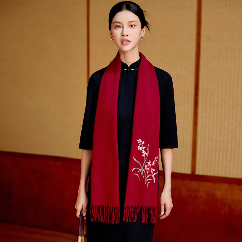 Shanghai Story Sheep Wool Knit Scarves Women's-4