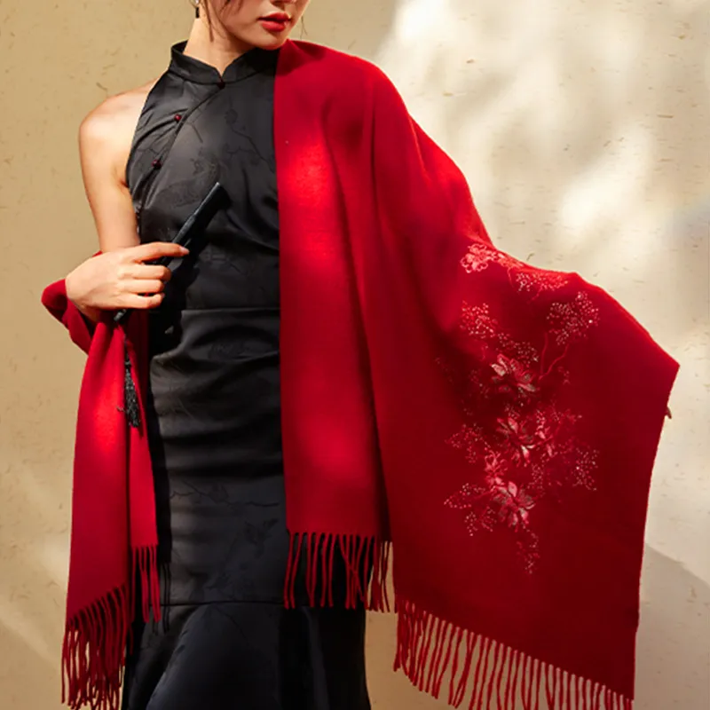 Shanghai Story Sheep Wool Knit Scarves Women's-3