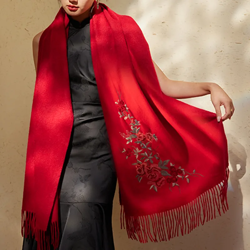 Shanghai Story Sheep Wool Knit Scarves Women's-5