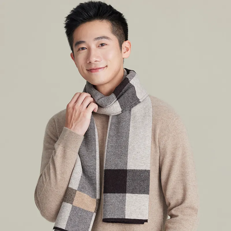 Shanghai Story Sheep Wool Knit Scarves Men's-15