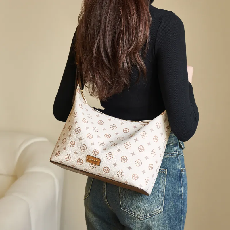AOKANG PVC Tote Bag, Shoulder Bag, Hobo Bag, Crossbody Bag, Tote Bag Regular Women's Coffee/Ecru-9