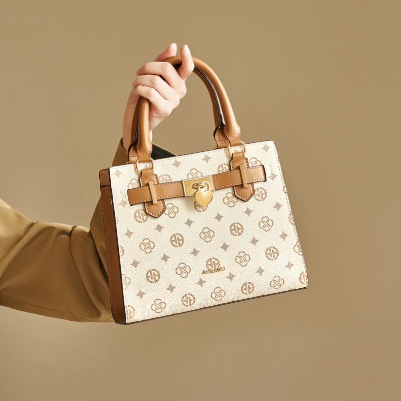 AOKANG PVC Lady Dior Bag Handbag Underarm Shoulder Bag, Crossbody Bag Regular Women's Coffee/Ecru-5