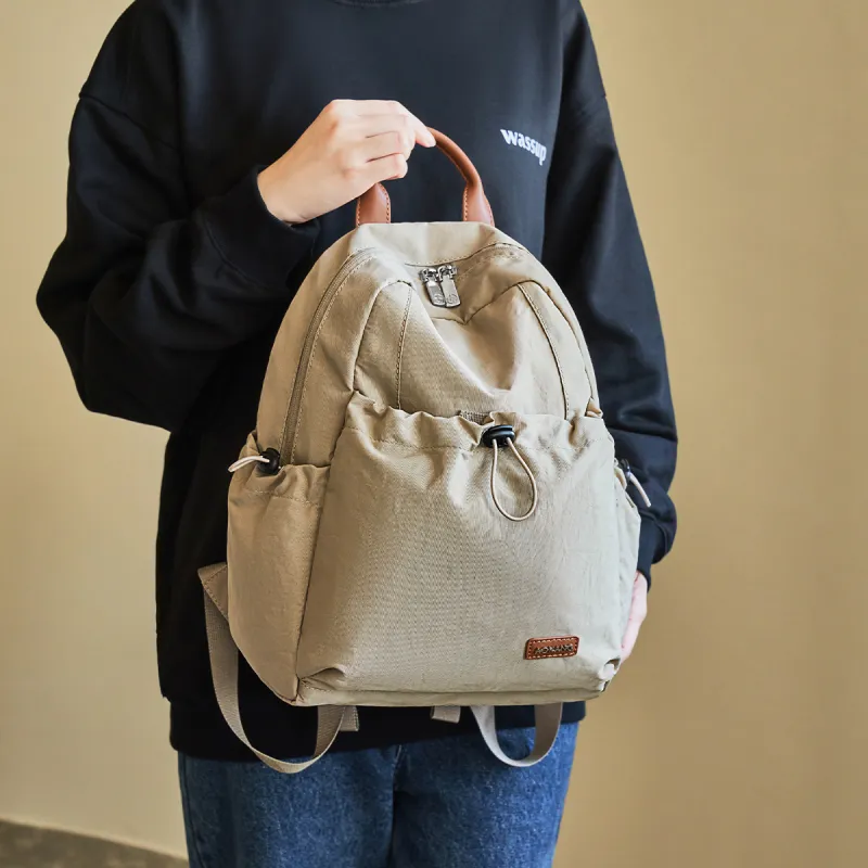 AOKANG Fabric Backpack Travel Bag Large Size Unisex Khaki/Classic Black/Pine Wood Green-3